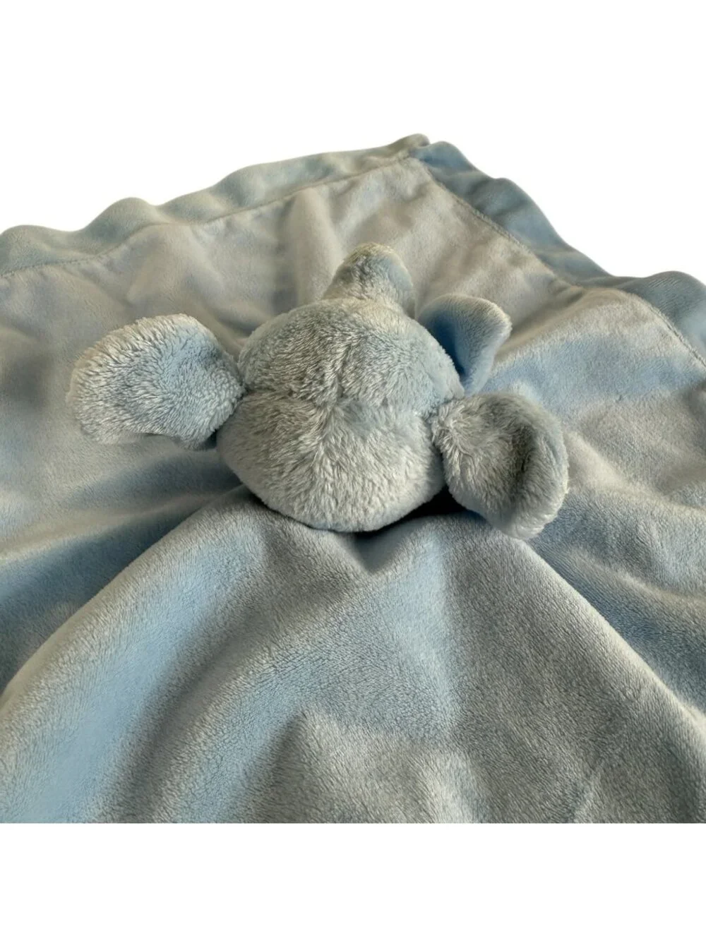 Carters Blue Elephant Lovey‎ Baby Security Blanket Plush Toy Satin Back Rattle